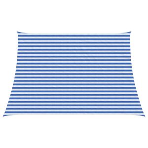 vidaXL Slunečn&iacute; plachta Modr&aacute; a b&iacute;l&aacute; 4 / 5 x 3 m HDPE