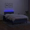 vidaXL Box spring postel s matrac&iacute; a LED modr&aacute; 120x190 cm textil
