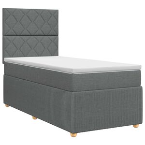 vidaXL Postel boxspring s matrac&iacute; s čelo Tmavě &scaron;ed&aacute; 80 x 200 cm Textil