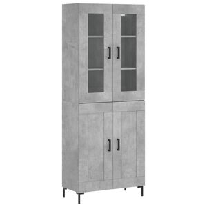 vidaXL Skř&iacute;ň highboard betonově &scaron;ed&aacute; 69,5x34x180 cm kompozitn&iacute; dřevo