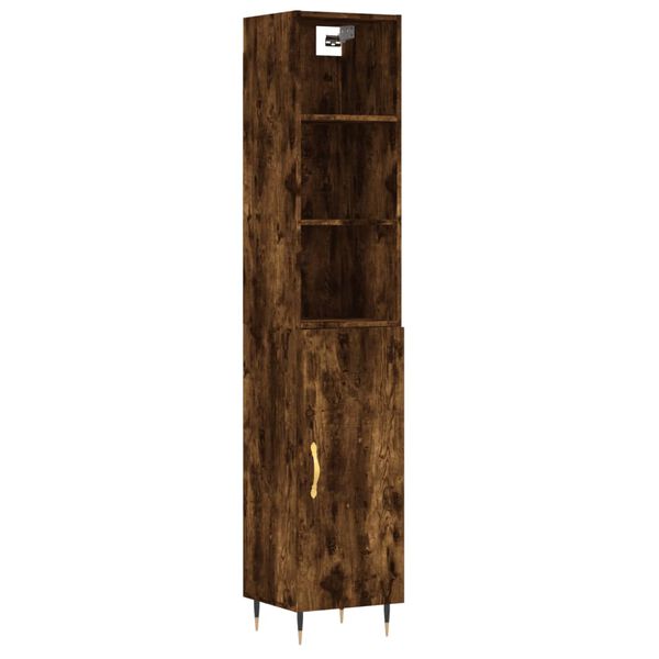 vidaXL Skříň highboard kouřový dub 34,5 x 34 x 180 cm kompozitní dřevo