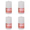 Bolsius Rustik&aacute;ln&iacute; v&aacute;lcov&eacute; sv&iacute;čky Shine 4 ks 130x68 mm obl&aacute;čkově b&iacute;l&eacute;