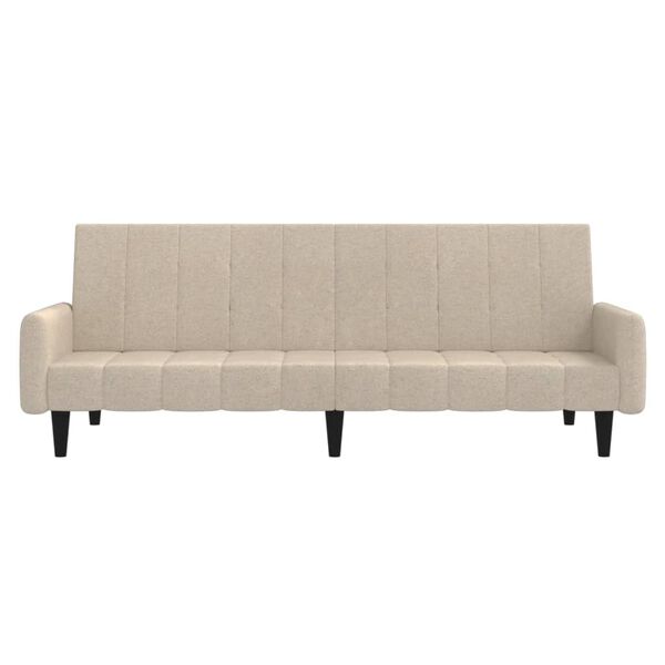 vidaXL 2m&iacute;stn&aacute; rozkl&aacute;dac&iacute; pohovka kr&eacute;mov&aacute; tkanina z mikrovl&aacute;kna