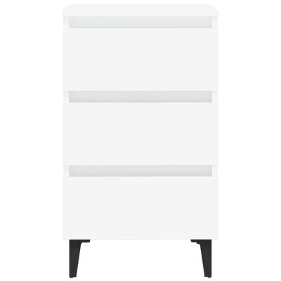 vidaXL Noční stolek s kovovými nohami 2 ks bílý 40 x 35 x 69 cm