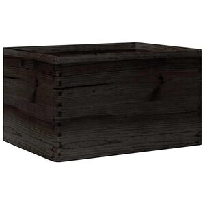 vidaXL Dřevěn&aacute; box s &uacute;chytkami čern&aacute; 40x30x23 cm masivn&iacute; borov&eacute; dřevo