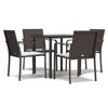 vidaXL 5d&iacute;ln&yacute; zahradn&iacute; j&iacute;deln&iacute; set s podu&scaron;kami polyratan a ocel