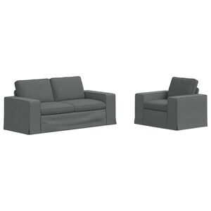 vidaXL Set pohovek 2 pcs Tmavě &scaron;ed&aacute; 182 x 80 x 82 cm textil