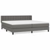 vidaXL Box spring postel s matrac&iacute; &scaron;ed&aacute; 200x200 cm uměl&aacute; kůže
