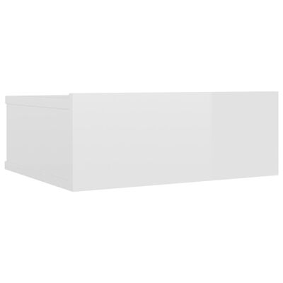 vidaXL Nástěnný noční stolek bílý vysoký lesk 40x30x15 cm dřevotříska