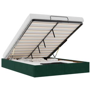 vidaXL Osmansk&yacute; r&aacute;m postele bez matrac&iacute; tmavě zelen&aacute; 140x200 cm samet