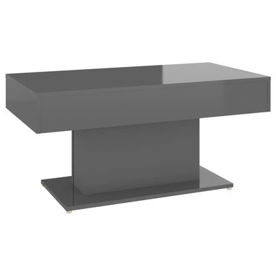 vidaXL Konferenční stolek šedý vysoký lesk 96 x 50 x 45 cm dřevotříska