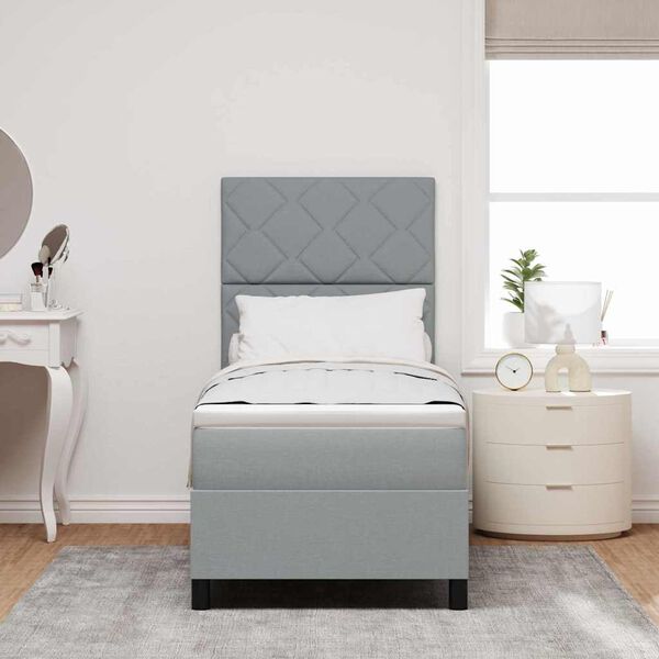 vidaXL Postel s boxspringem s matrac&iacute; Světle &scaron;ed&aacute; 80 x 200 cm textil