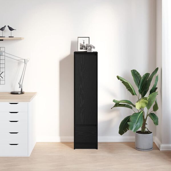 vidaXL Vysok&aacute; deska Black Oak 29,5x34x119,5 cm Dřevěn&eacute; konstrukce