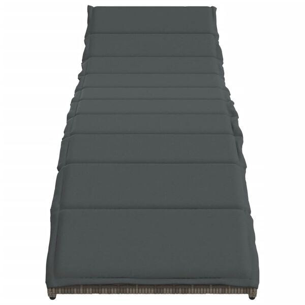 vidaXL Zahradní lehátko s poduškou šedé 55 x 199 x 50 cm polyratan