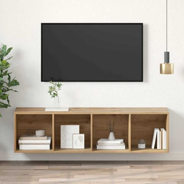 vidaXL Sestava TV skř&iacute;něk N&aacute;stěnn&yacute; Artisanov&yacute; dub 37 x 37 x 142,5 cm