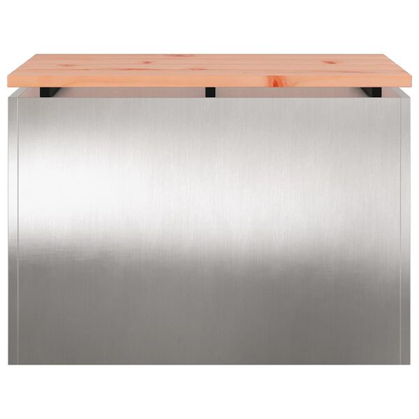 vidaXL Zahradn&iacute; lavice Stř&iacute;brn&aacute; 60 x 40 x 43 cm Nerezov&aacute; ocel