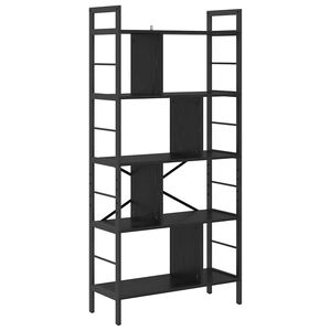 vidaXL Knihovna 9 &uacute;rovn&iacute; 75 x 30 x 156 cm Kompozitn&iacute; dřevo Čern&yacute; dub