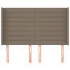 vidaXL Čelo postele typu u&scaron;&aacute;k taupe 147x16x118/128 cm textil