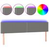 vidaXL Čelo postele s LED tmavě &scaron;ed&eacute; 160x5x78/88 cm textil