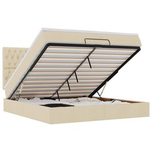 vidaXL Osmansk&yacute; r&aacute;m postele s matrac&iacute; kr&eacute;mov&aacute; 180x200cm textil