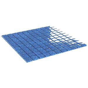 vidaXL Mozaikov&aacute; dlažba 11 ks 50 x 50 cm Modr&aacute; Sklo