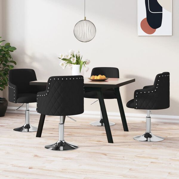 vidaXL J&iacute;deln&iacute; židle 4 ks čern&eacute; textil