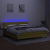 vidaXL Box spring postel s matrac&iacute; a LED zelen&aacute; 160x200 cm textil