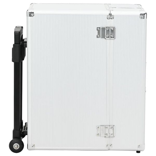 vidaXL Pilotní kufr na kolečkách 47 x 39 x 27 cm stříbrný hliníkový