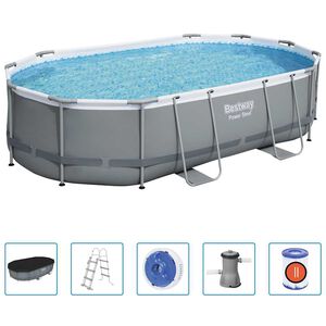 Bestway Power Steel Baz&eacute;nov&yacute; set ov&aacute;ln&yacute; 488 x 305 x 107 cm