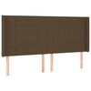 vidaXL Čelo postele s LED tmavě hněd&eacute; 203 x 16 x 118/128 cm textil