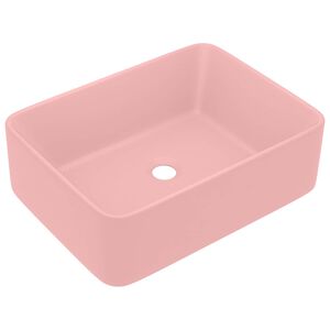 vidaXL Luxusn&iacute; umyvadlo matn&eacute; růžov&eacute; 41 x 30 x 12 cm keramick&eacute;