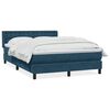 vidaXL Box spring postel s matrac&iacute; tmavě modr&aacute; 140x220 cm samet