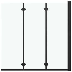 vidaXL Skl&aacute;dac&iacute; sprchov&yacute; kout se 3 panely ESG 130 x 138 cm čern&yacute;