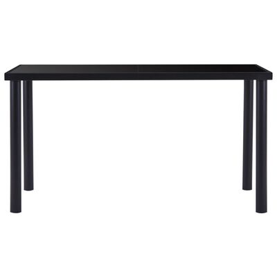 vidaXL Jídelní stůl černý 140 x 70 x 75 cm tvrzené sklo