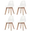 vidaXL J&iacute;deln&iacute; židle 4 ks b&iacute;l&eacute; plast