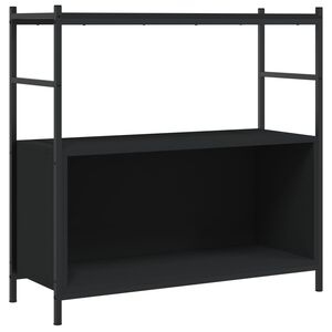 vidaXL Knihovna čern&aacute; 80 x 30 x 78,5 cm kompozitn&iacute; dřevo a železo