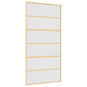 vidaXL Posuvn&eacute; dveře zlat&eacute; 102,5 x 205 cm ml&eacute;čn&eacute; ESG sklo a hlin&iacute;k
