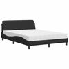 vidaXL Postel s matrac&iacute; Dover čern&aacute; 140 x 190 cm samet