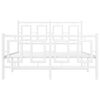 vidaXL Kovový rám postele s hlavovým a nožním čelem bílý 120 x 200 cm