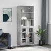 vidaXL Skř&iacute;ň highboard betonově &scaron;ed&aacute; 69,5x34x180 cm kompozitn&iacute; dřevo