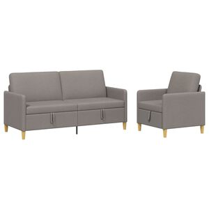 vidaXL Sedačka se storage 2 ks Taupe Polyester