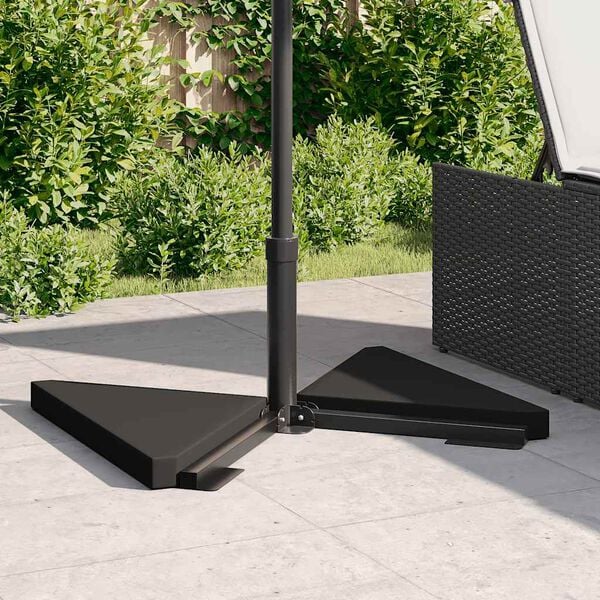 vidaXL Z&aacute;važ&iacute; pro slunečn&iacute;k 2 ks čern&eacute; žulov&aacute; troj&uacute;heln&iacute;kov&aacute; 14 kg