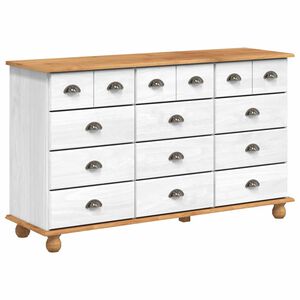 vidaXL Komoda ASKIM B&iacute;l&aacute; 79 x 40 x 133,5 cm Masivn&iacute; borov&eacute; dřevo