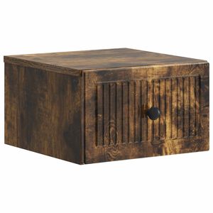 vidaXL N&aacute;stěnn&yacute; nočn&iacute; stolek se z&aacute;suvkou Kouřov&yacute; dub 33 x 34,5 x 20 cm