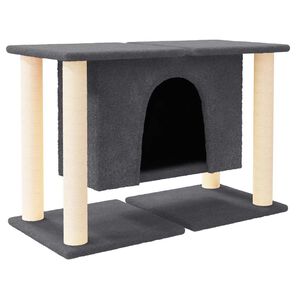 vidaXL &Scaron;krabadlo pro kočky se sisalov&yacute;mi sloupky tmavě &scaron;ed&eacute; 50 cm