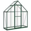 vidaXL Sklen&iacute;k s podkladov&yacute;m r&aacute;mem zelen&yacute; 169 x 58 x 195 cm hlin&iacute;k