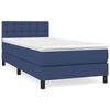 vidaXL Box spring postel s matrac&iacute; modr&aacute; 100 x 200 cm textil
