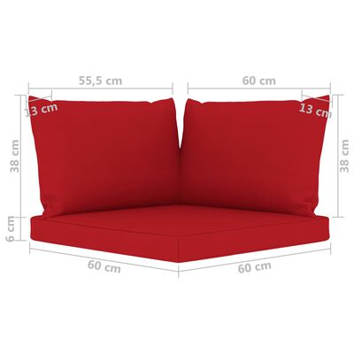 vidaXL 5dílná zahradní sedací souprava s červenými poduškami