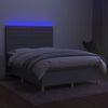 vidaXL Box spring postel s matrac&iacute; a LED světle &scaron;ed&aacute; 140x190 cm textil