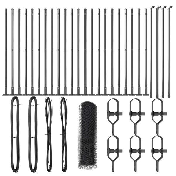 vidaXL Plotov&yacute; sloupek. &Scaron;ed&aacute; 50 x 0,8 m (13 mm s&iacute;ť) Ocel a PVC